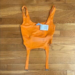 NWT Orange Crop Top with buckle detail
